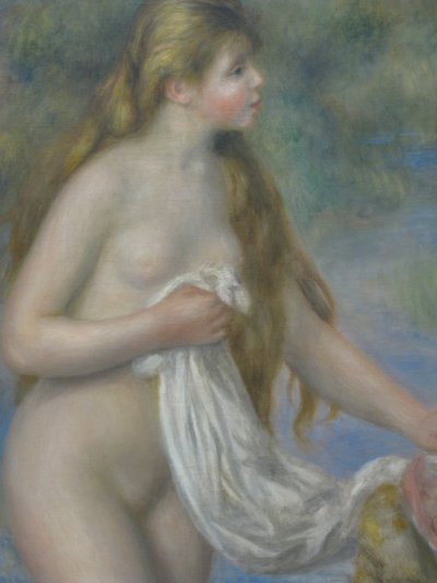 Baigneuse met lang haar door Pierre Auguste Renoir